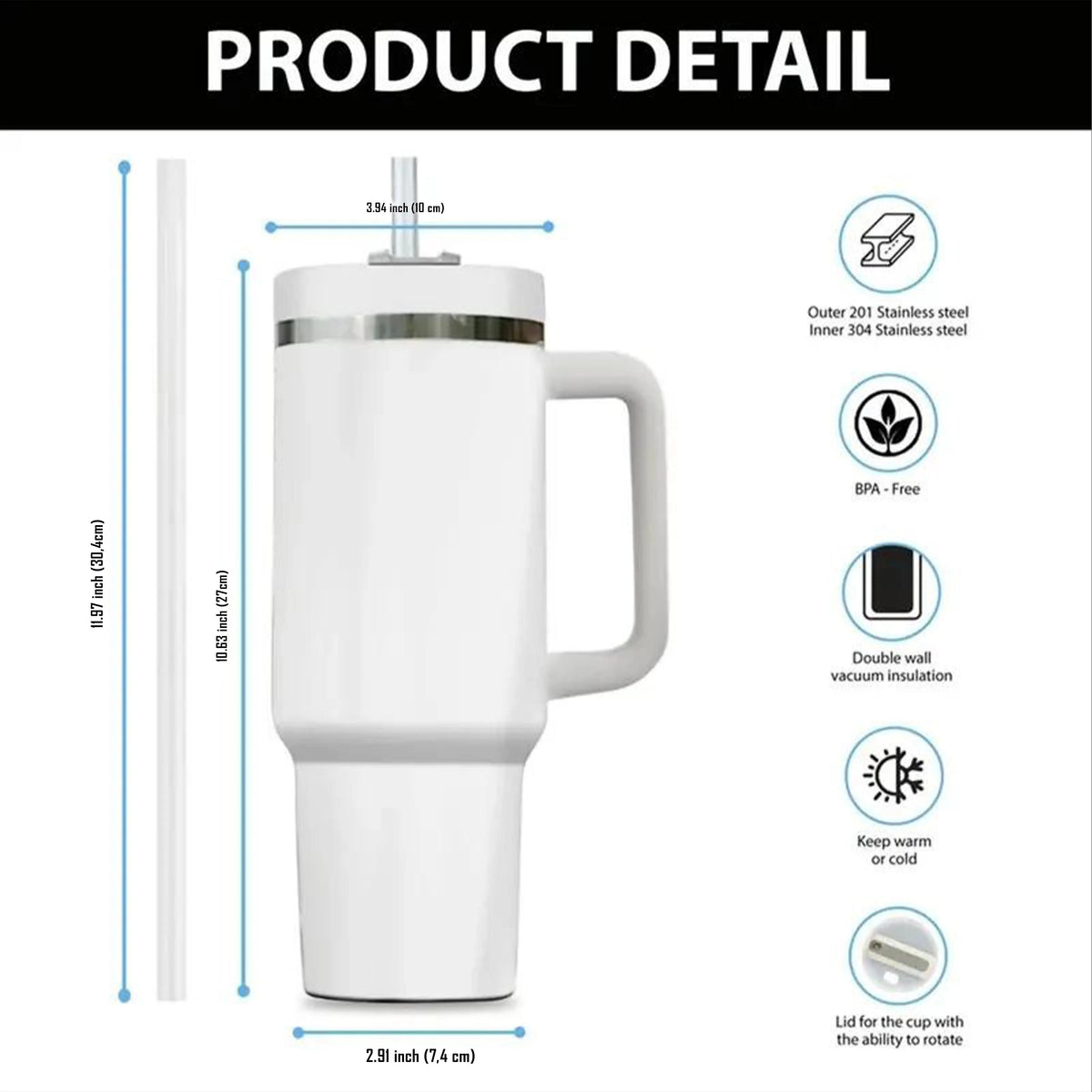 Solo Leveling Sung Jin-Woo Shadow Army Anime 40oz Tumbler Cup, Blue Black Stainless Steel Insulated Tumbler