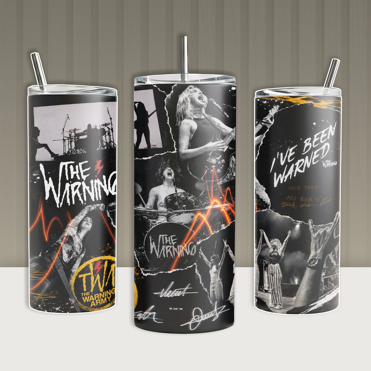 The Warning Rock Band Tumbler 20oz 40oz with Handle Merch The Warning Army TWA I've Been Warned Stainless Steel Insulated Travel Mug Music Fan Gift Rock Metal Merch Aesthetic Reusable Water Bottle Cup