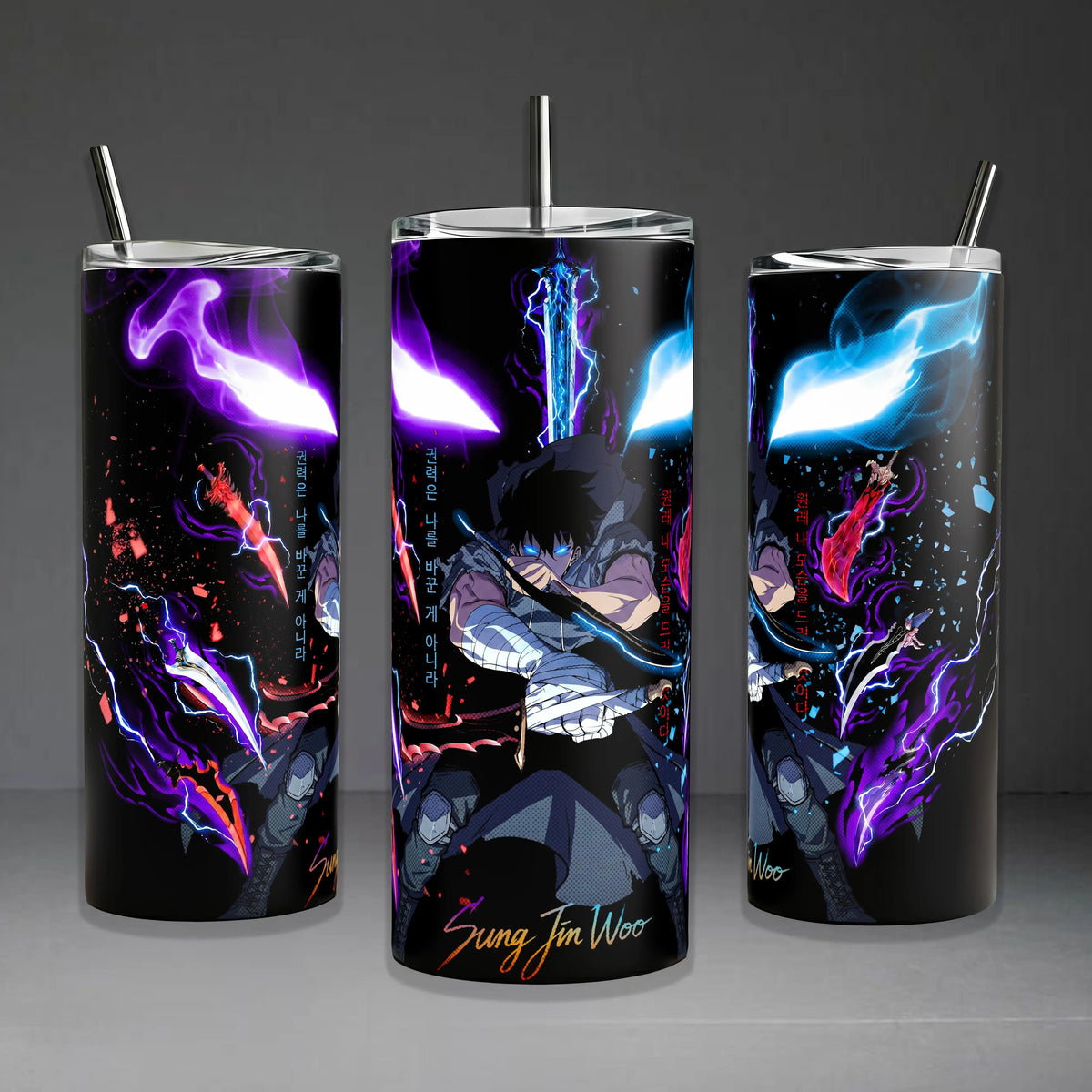 Sung Jin-Woo Arise Solo Leveling Shadow Monarch Anime Printed Insulated Tumbler - 20oz/40oz