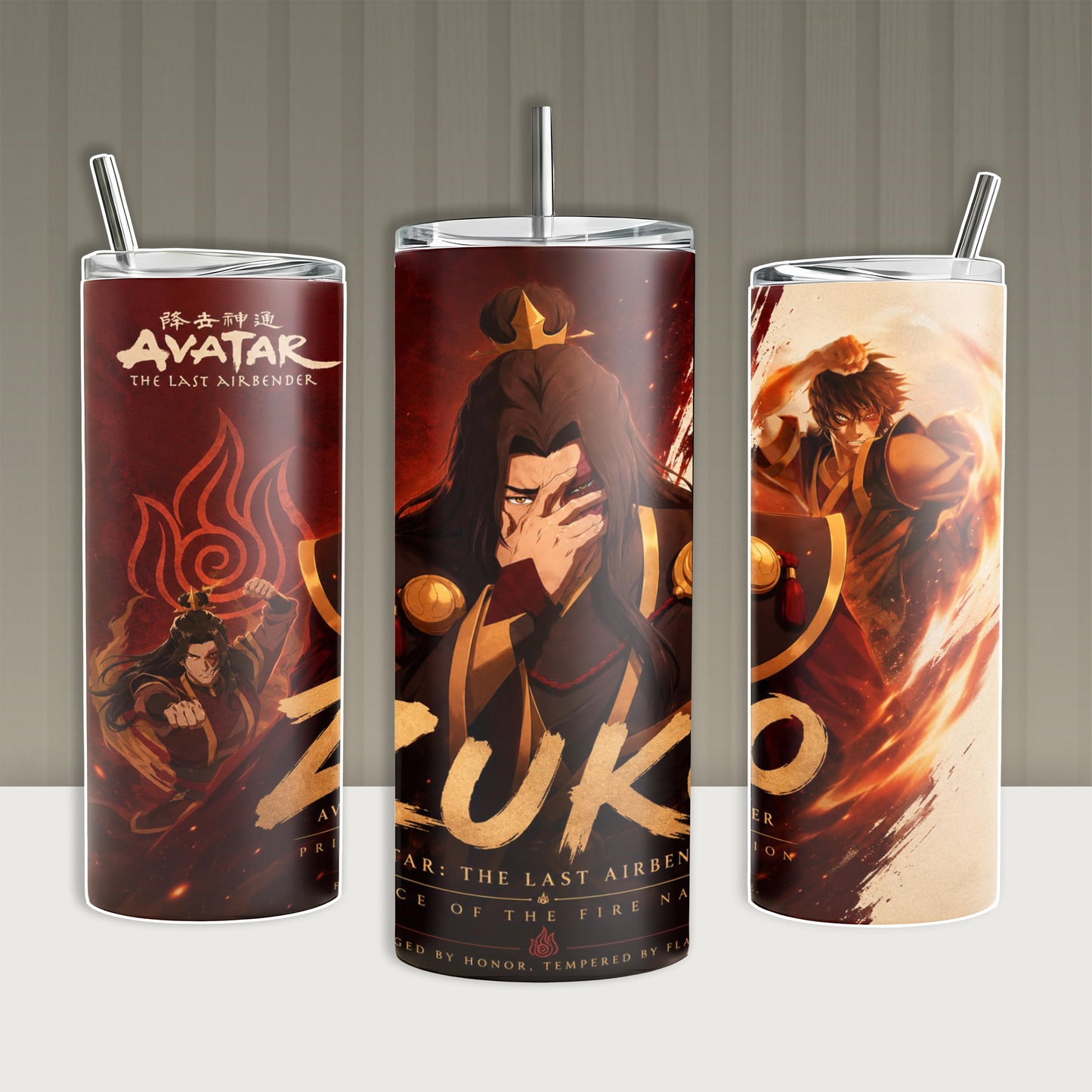 Zuko The Last Airbender Fire Nation Insulated Tumbler 20oz 40oz Cup Gift for Anime Fans
