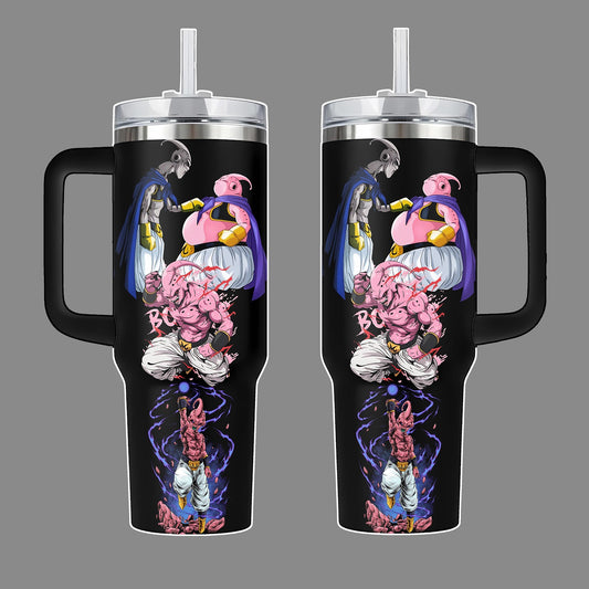 Majin Buu DragonB Anime Stainless Steel Tumbler 20oz 40oz with Handle & Straw | Chaos Absorption Saga Edition