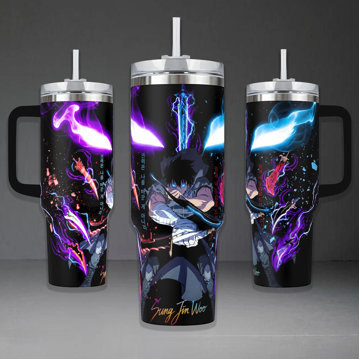 Sung Jin-Woo Arise Solo Leveling Shadow Monarch Anime Printed Insulated Tumbler - 20oz/40oz